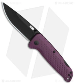SOG Adventurer LB Lock Back Knife GFN Purple/Black (3.5" Black) 13110457