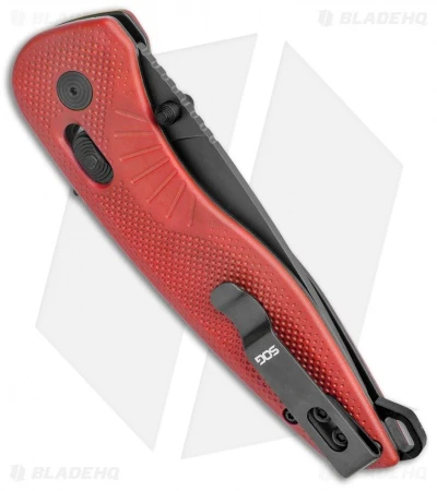 SOG Aegis AT Tanto AT-XR Lock Knife Red GRN W/Safety (3.1" Black) - Image 3