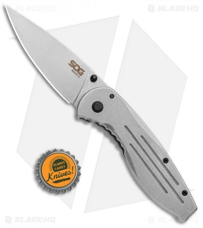 SOG Aegis Frame Lock Knife Stainless Steel (3.4" Stonewash) - Image 4