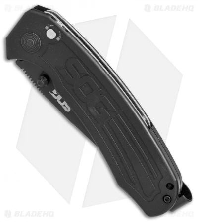 SOG Banner Spring Assisted Knife Black Aluminum (3.5" Black) BA1001 - Image 2