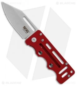 SOG Cash Card Liner Lock Wallet Knife Garnet Red (2.75" Satin) EZ2