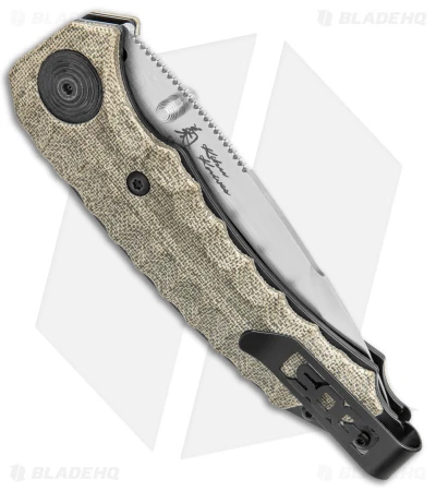 SOG Kiku Spring Assisted Knife Tan Micarta (3.5" Satin) KU-3003 - Image 3