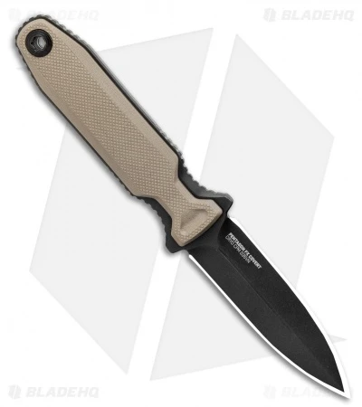 SOG Pentagon FX Covert Fixed Blade Knife Flat Dark Earth (3.5" Black) - Image 2