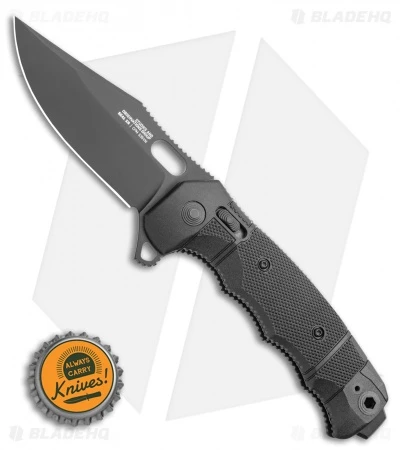 SOG Seal XR Flipper XR-Lock Knife Black FRN (3.9" Black S35VN) - Image 4