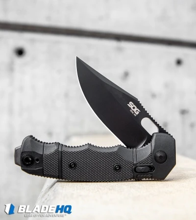SOG Seal XR Flipper XR-Lock Knife Black FRN (3.9" Black S35VN) - Image 5