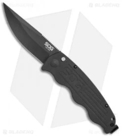 SOG Tac Ops Automatic Knife Black Canvas Micarta (3.5" S35VN Black)