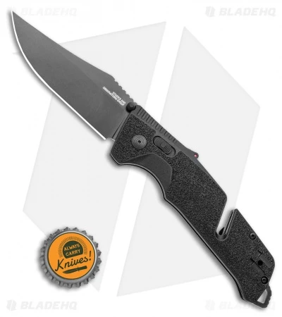 SOG Trident AT-XR Lock Knife Blackout Clip Point (3.7" Black) - Image 4