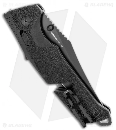 SOG Trident AT-XR Lock Knife Blackout Clip Point (3.7" Black) - Image 3