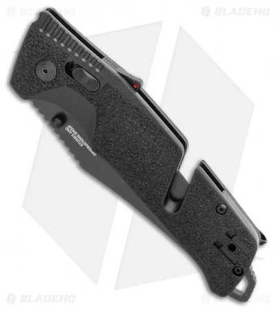 SOG Trident AT-XR Lock Knife Blackout Clip Point (3.7" Black) - Image 2