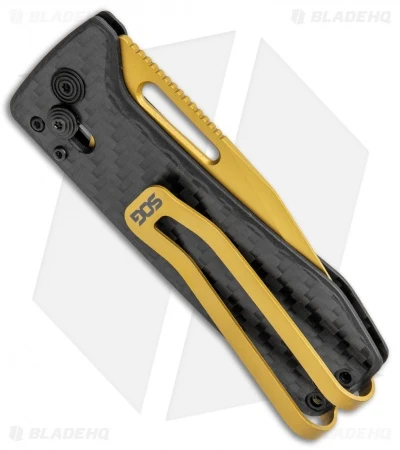 SOG Ultra XR Lock Knife Carbon Fiber (2.75" Gold) - Image 3