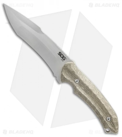 SOG Kiku Small Fixed Blade Knife Green Micarta (4.9" Satin) KU-2001 - Image 2