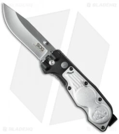 SOG Bladelight Folder Mini Black Knife + LED Flashlight (3" Satin) BLT60-CP