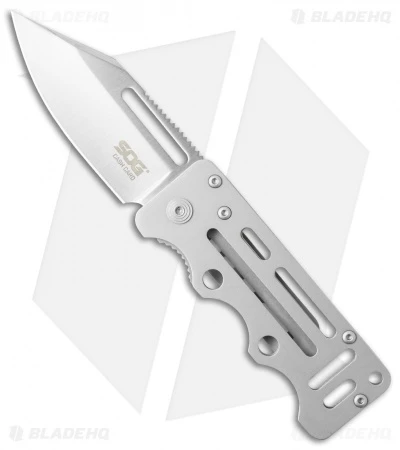 SOG Cash Card Liner Lock Wallet Knife (2.75" Satin) EZ1
