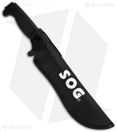 SOG SOGfari Machete - 10" Tanto Fixed Blade Knife W/ Sheath (Black) MC-04 - Image 2