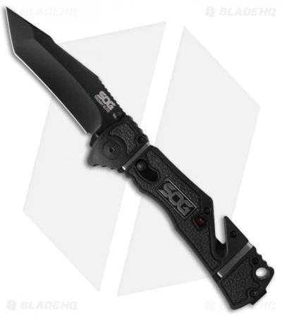 SOG Trident Elite Tanto Spring Assisted Knife (3.7" Black) TF104