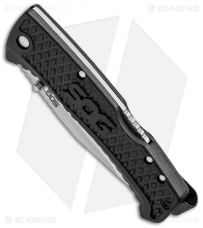 SOG Traction Clip Point Lockback Knife (3.375" Satin) TD1011-CP - Image 2