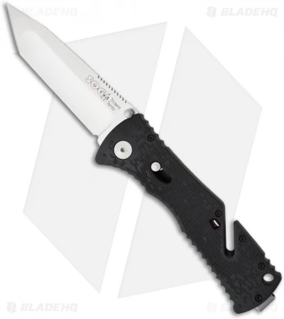 SOG Trident Large Tanto Assisted Opening Knife Black (3.75" Satin) TF-6
